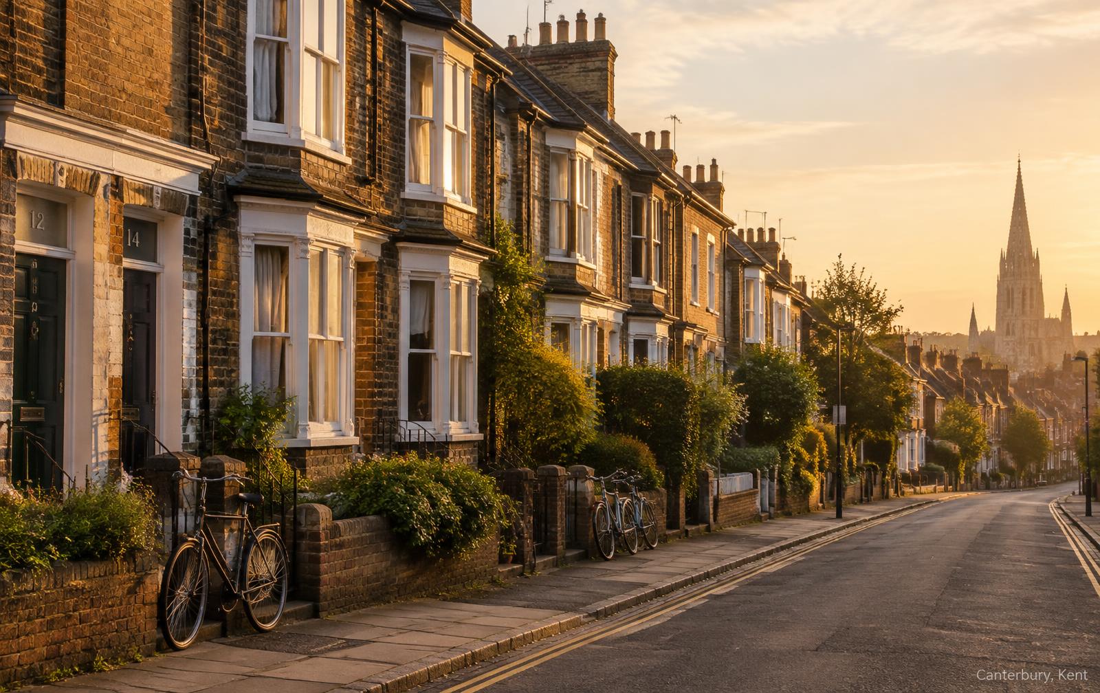 Terraced student houses in Canterbury
